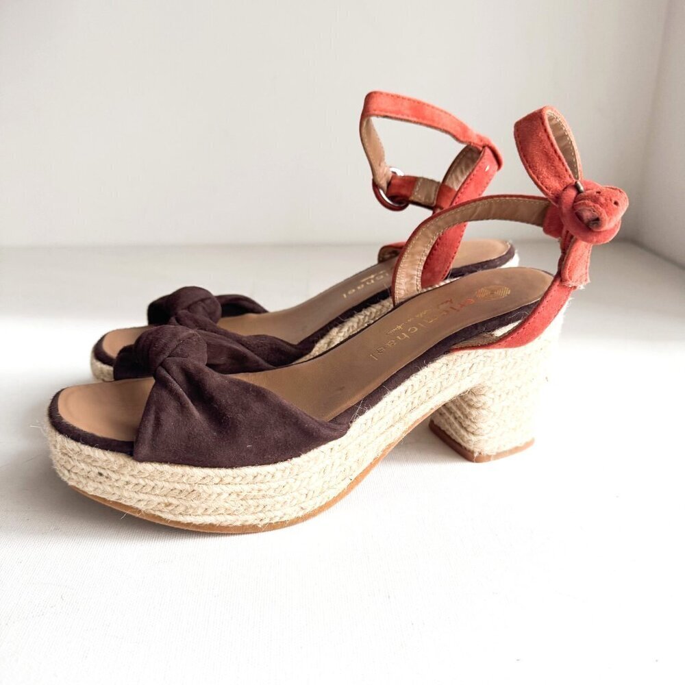 Eric Michael Suede Chunky Espadrille Sandals 37